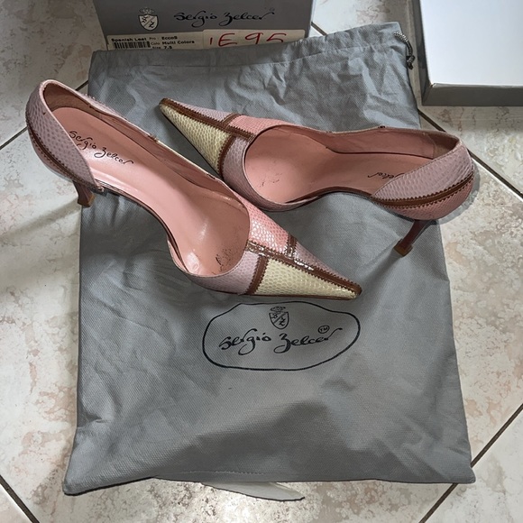 Sergio Zelcer Spanish Leather Heels Size 7.5 - Picture 6 of 6